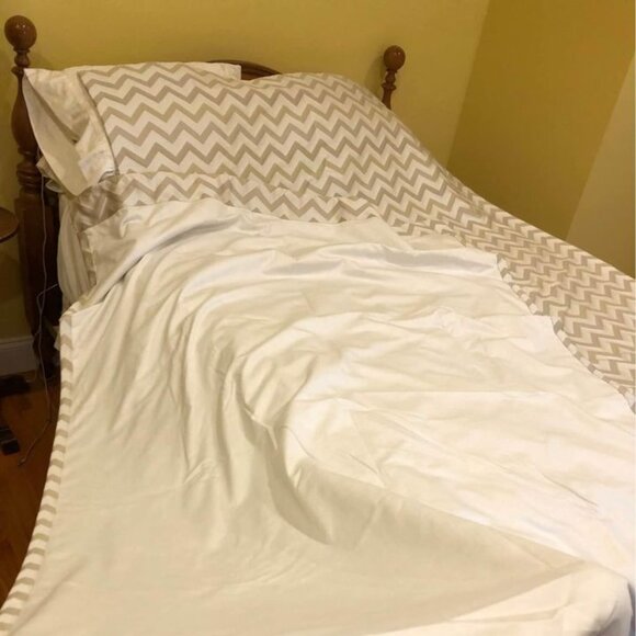 2 High End Custom Luxury Chevron 50W x 84L Cream Blackout Curtains - Picture 5 of 8